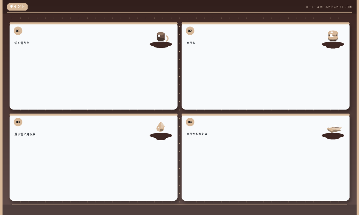 ポイント: 短く言うと · やり方 · 選ぶ前に見る点 · やりがちなミス